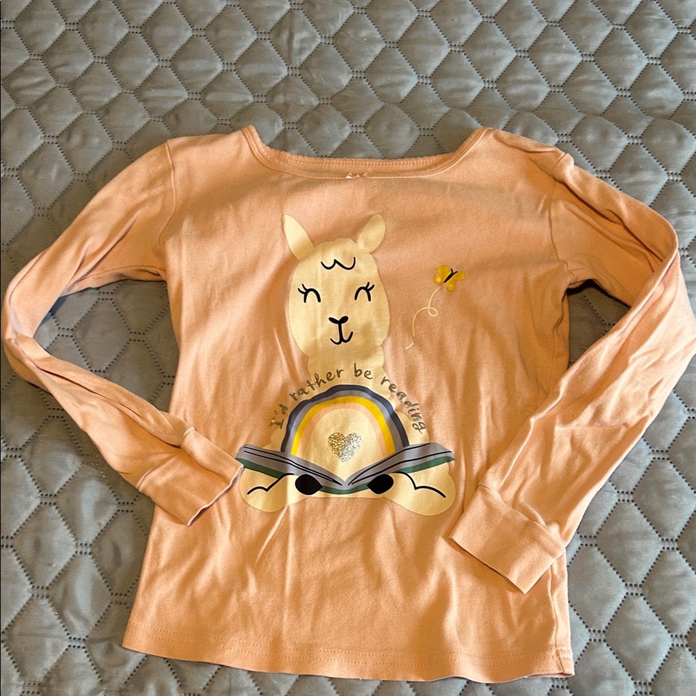 Kids' Pink Llama Top